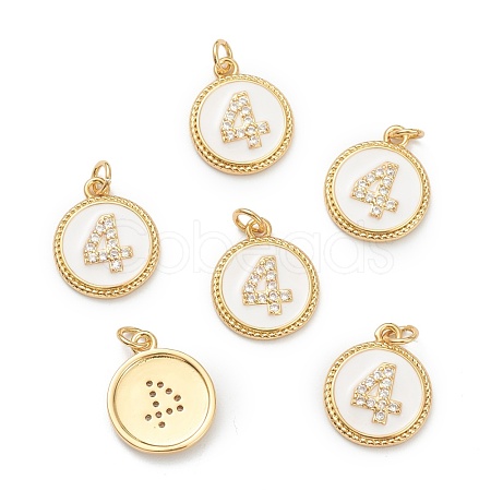 Brass Micro Pave Clear Cubic Zirconia Charms ZIRC-I052-16G-04-1