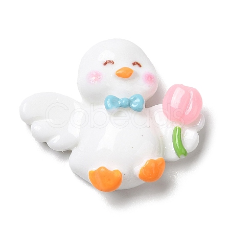 Cute Duck Opaque Resin Cabochons LS-RESI-L038-07P-06-1