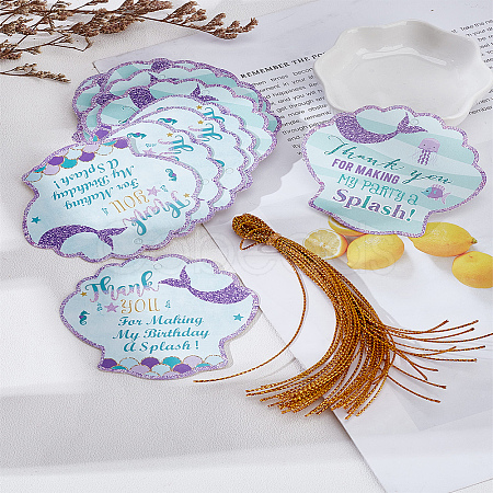 24Pcs Mermaid Theme Paper Thank You Gift Tags ODIS-LP0001-01-1