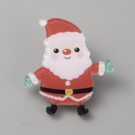 Christmas Acrylic Brooch Pin JEWB-WH0030-12G-1