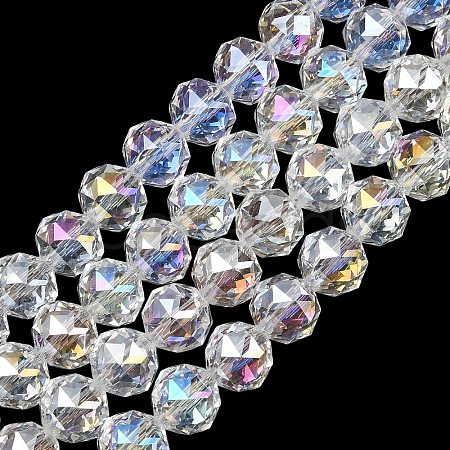 Transparent Electroplate Glass Beads Strands EGLA-N002-34C-B01-1