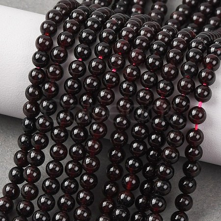 Natural Garnet Beads Strands G-J376-37-4mm-1