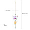 Glass Cone Pendant Decorations, with Metal Link, Hanging Suncatcher Home Decorations, Butterfly, 360x70mm