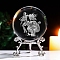 Inner Carving Constellation Glass Crystal Ball Diaplay Decoration, Fengshui Home Decor, Aries, 80mm