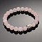 Buddhist Gemstone Beaded Stretch Bracelets, with Alloy Tibetan Style Buddha Beads, Rose Quartz, 59mm