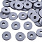 Handmade Polymer Clay Beads, for DIY Jewelry Crafts Supplies, Disc/Flat Round, Heishi Beads, Dark Gray, 8x1mm, Hole: 2mm, about 13000pcs/1000g