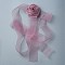 Cloth Rose Ribbon Chokers, Organza Flower Necklace for Women, Camellia, 39-3/8~46-1/2 inch(1000~1180mm)