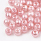 ABS Plastic Beads, Imitation Pearl , Round, Pink, 6x5.5mm, Hole: 1.5mm, about 4700pcs/500g