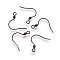 304 Stainless Steel Earring Hooks, with Horizontal Loop, Electrophoresis Black, 18x18x2mm, Hole: 1.5mm, 20 Gauge, Pin: 0.8mm