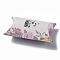 Paper Pillow Boxes, Candy Gift Boxes, for Wedding Favors Baby Shower Birthday Party Supplies, White, Flower Pattern, 3-5/8x2-1/2x1 inch(9.1x6.3x2.6cm)