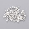 Brass Crimp Beads Covers, Nickel Free, Silver Color Plated, Size: About 3mm In Diameter, Hole: 1.2~1.5mm