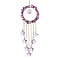 Glass Star Pendant Decorations, with Wire Wrapped Natural Amethyst Chips and Natural Cultured Freshwater Pearl, for Home Decorations, 205mm, Hole: 9.7mm