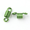 Aluminum Hair Coil Cuffs, Dreadlock Accessories, Spiral Hair Decoration, Eight Loops, Lime Green, 22~23x8mm, Hole: 3mm