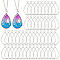 Olycraft 50Pcs Alloy Open Back Bezel Pendants, for DIY UV Resin, Epoxy Resin, Teardrop, Silver, 38x21x3mm, Hole: 2.8mm