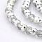 Half Plated Faceted Rondelle Electroplate Clear Glass Beads Strands, Silver Plated, 4x3mm, Hole: 1mm, about 120pcs/strand, 16 inch