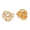 Flower Brass Micro Pave Cubic Zirconia Multi-Strand Links KK-Z122-07G-2