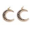 Brass Micro Pave Clear Cubic Zirconia Pendants KK-C100-20G-2