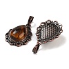 Natural Tiger Eye Teardrop Pendants G-K363-01R-03-2