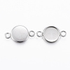 Tarnish Resistant 304 Stainless Steel Cabochon Connector Settings STAS-E146-19P-10mm-1
