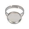 304 Stainless Steel Cuff Ring Components STAS-D372-06P-04-2