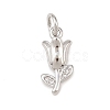 Brass Micro Pave Clear Cubic Zirconia Charms KK-G544-06P-01-1