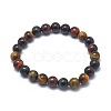 Natural Tiger Eye Bead Stretch Bracelets X-BJEW-K212-B-005-5