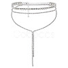 Fingerinspire 1Pc Iron Rhinestone Tennis Chains Bib Necklace NJEW-FG0001-11A-1