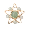 Natural Green Aventurine Copper Wire Wrapped Pendants PALLOY-TA00368-04-1