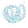Electroplate Transparent Glass Beads Strands EGLA-N055-01-3