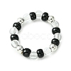 2Pcs 2 Color Acrylic & Glass Seed Beaded Stretch Rings Set for Women RJEW-JR00593-4