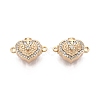 Brass Micro Pave Clear Cubic Zirconia Box Clasps KK-Q074-07G-1