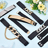 6Pcs 6 Style Polyester Elastic Belt with Iron Quick Link Chains AJEW-CP0005-13-5