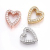 Brass Micro Pave Cubic Zirconia Slide Charms ZIRC-G147-31-NR-1