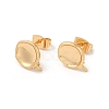 Twist Flat Round Brass Stud Earring Findings KK-M270-35G-1