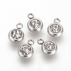 201 Stainless Steel Rhinestone Charms X-STAS-S068-04-2