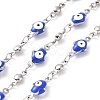 Enamel Hamsa Hand with Evil Eye Link Chains CHS-G023-02P-01-1