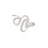 304 Stainless Steel Snake Wide Open Cuff Ring for Women X-RJEW-S405-160P-3