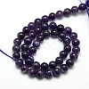Natural Amethyst Round Bead Strands G-L170-8mm-02-2