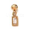 304 Stainless Steel Pave Clear Cubic Zirconia Charms CU-CBAB6EC-14G-01-1