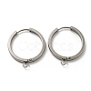 Tarnish Resistant 201 Stainless Steel Huggie Hoop Earrings Findings STAS-A167-01Q-P-1