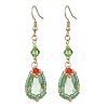 Handmade Glass Seed Beads Teardrop Dangle Earrings EJEW-MZ00576-3