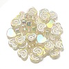 UV Plating Rainbow Iridescent Acrylic Enamel Beads OACR-G012-12B-3
