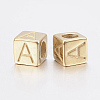 304 Stainless Steel Large Hole Letter European Beads STAS-H428-01G-A-2