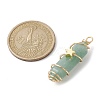 3Pcs 3 Styles Natural Green Aventurine Copper Wire Wrapped Pointed Pendants PALLOY-JF02460-04-3