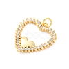 Brass Micro Pave Cubic Zirconia Pendants KK-D325-62G-2
