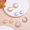 Crescent Moon Chunky Stud Earrings Half Hoop Earrings Open Oval Drop Earrings Teardrop Hoop Dangle Earrings Pull Through Hoop Earrings Statement Jewelry Gift for Women JE1089C-4
