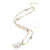 Natural Rutilated Quartz Beaded & Glass Beads Necklaces NJEW-L119-10G-3