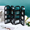 PS Plastic Earring Display Folding Screen Stands with 4 Folding Panels ODIS-WH0043-142A-01-3
