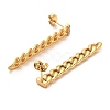 Ion Plating(IP) 304 Stainless Steel Curb Chains Shape Stud Earrings LS-EJEW-D101-01G-2