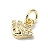 Eye Theme Brass Micro Pave Cubic Zirconia Charms KK-H475-58G-02-2